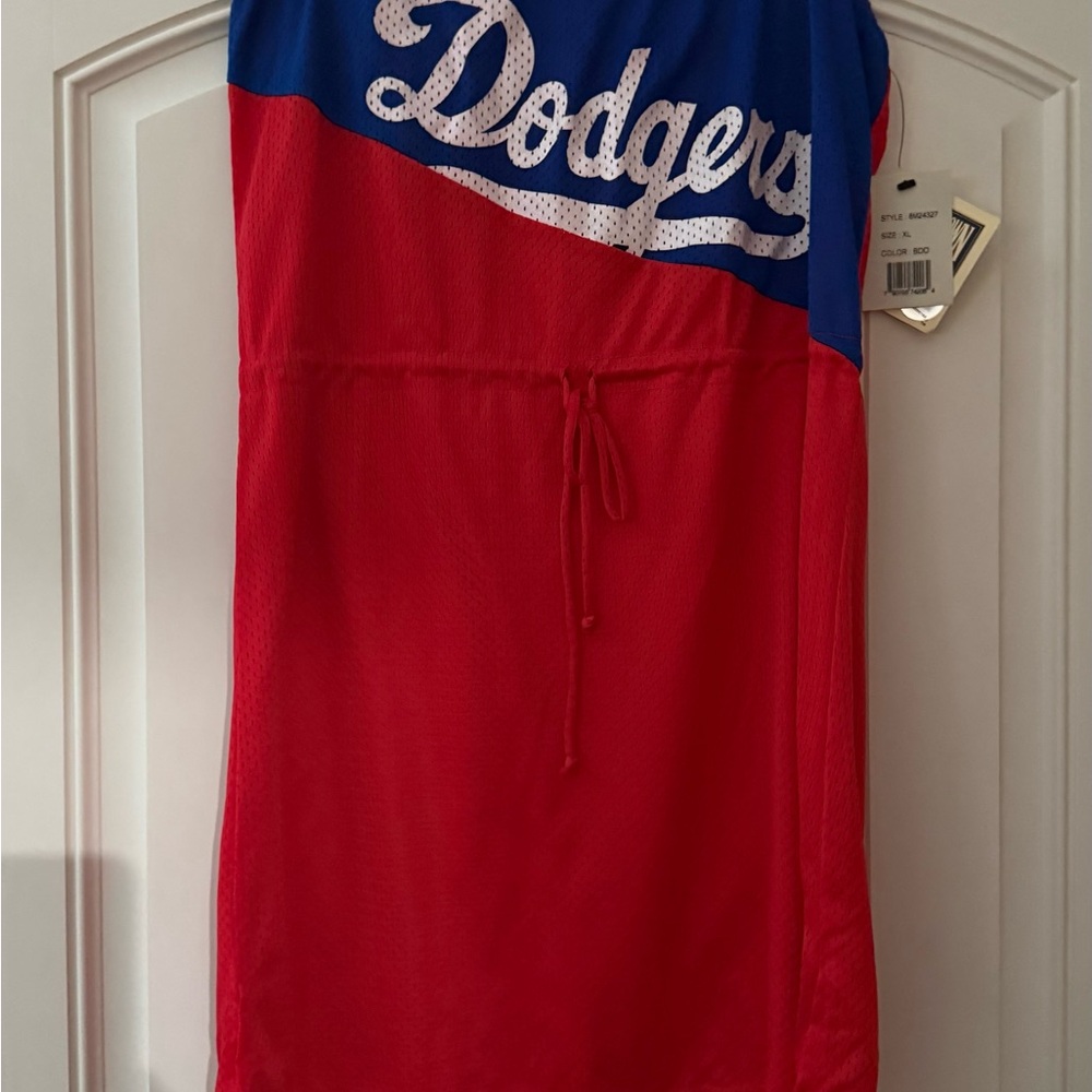 Dodgers Red and Blue Strapless Jersey Top
